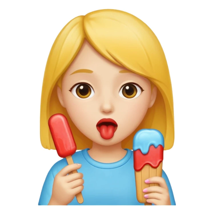 Girl sucking popsicle sticker