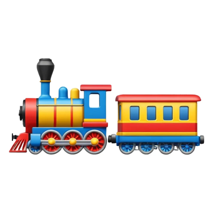 side view of a simple and colorful train sticker