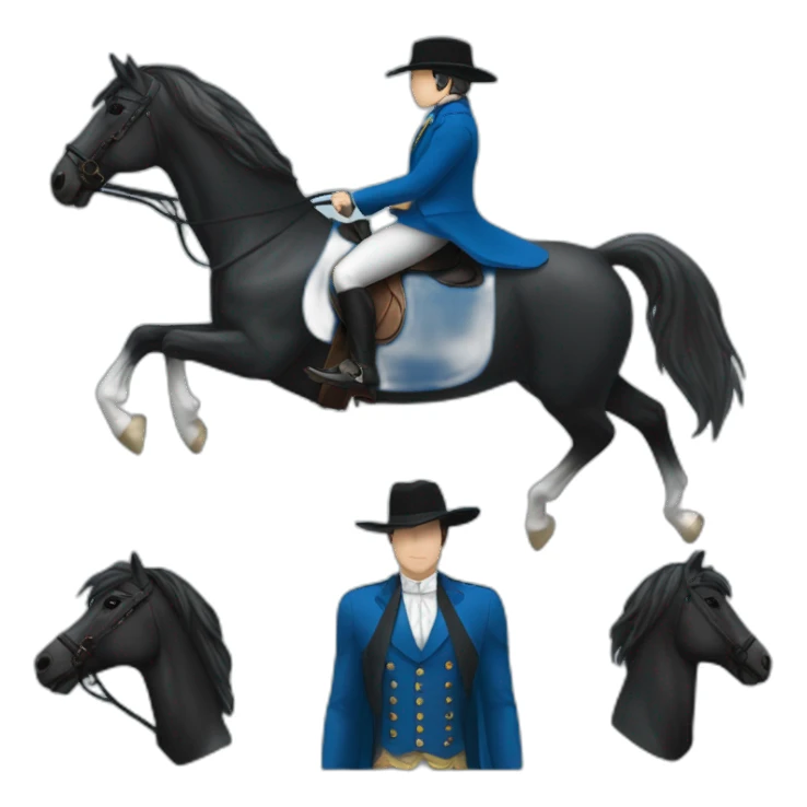 blue blazer rider black lipizzaner sticker