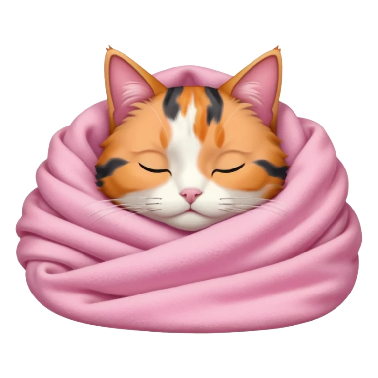 Calico Cat Sleeping Under A Pink Pastel Blanket  sticker