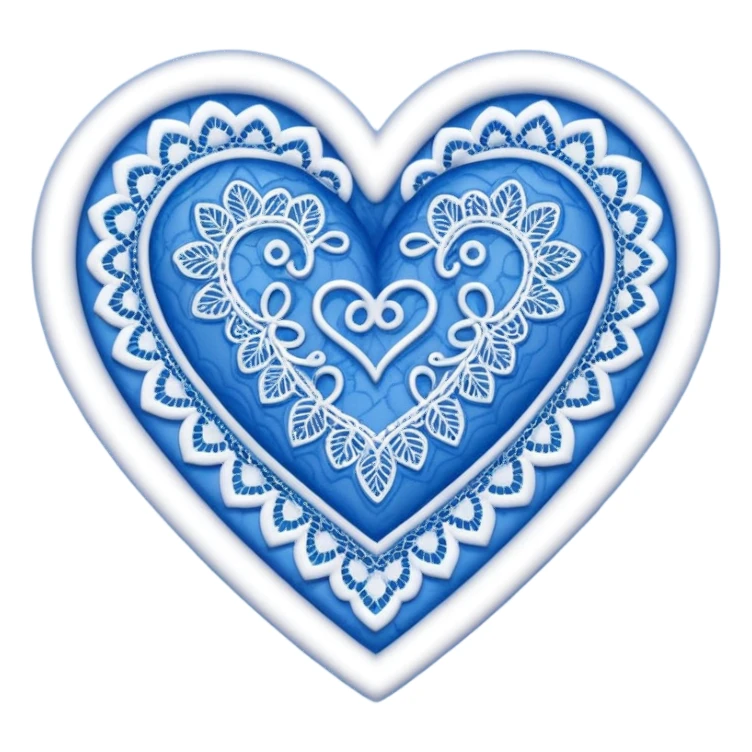 blue lace heart sticker