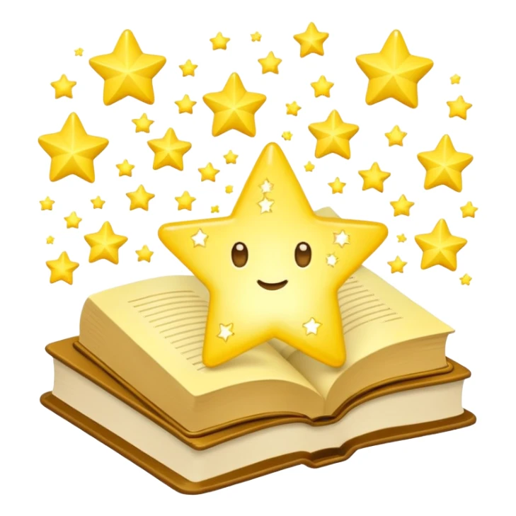   books + stars sticker