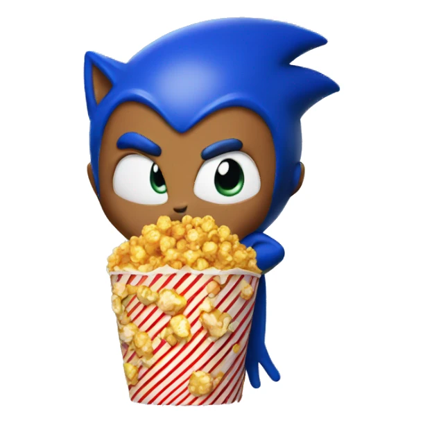 Sonic big belly popcorn sticker
