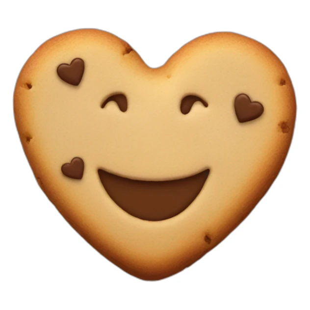 smiling cookie heart shape sticker