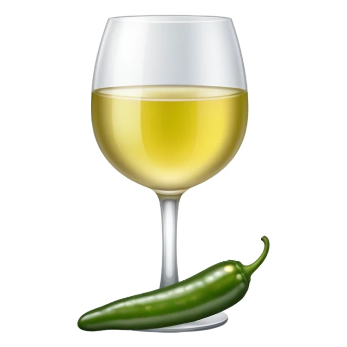 White wine with jalapeño sticker