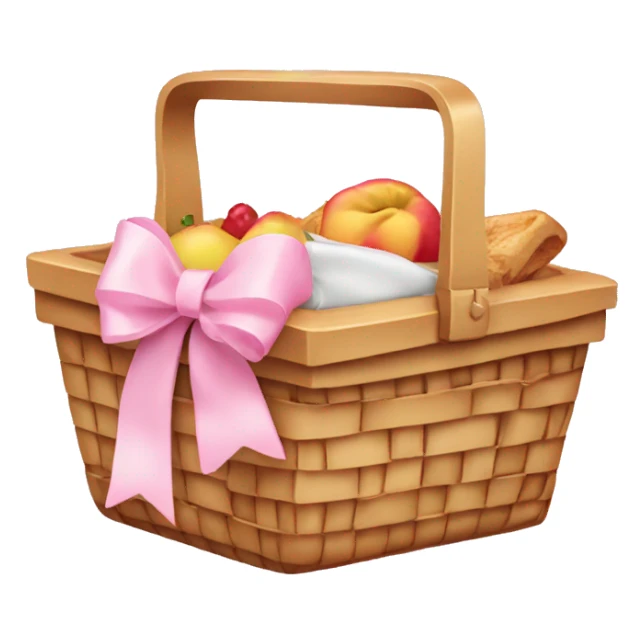 Picnic basket with light pink bows sticker