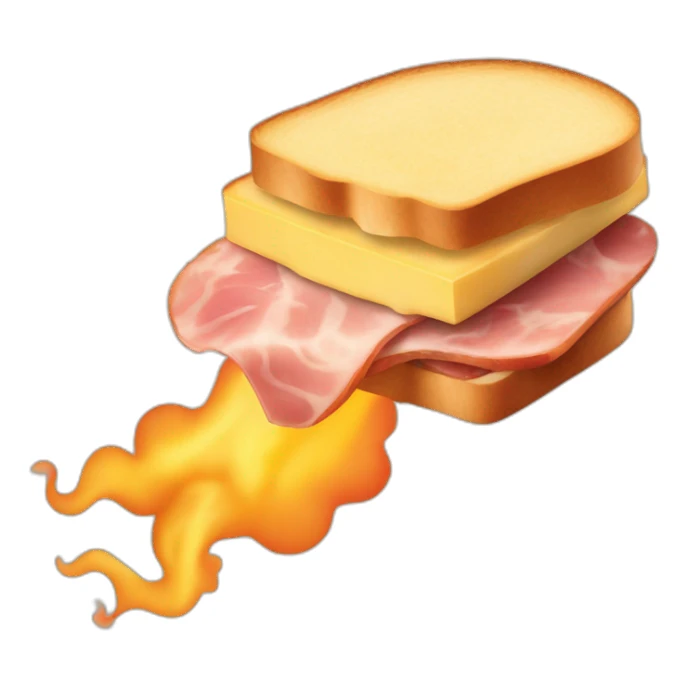 ham and cheese sandwich on fire sticker