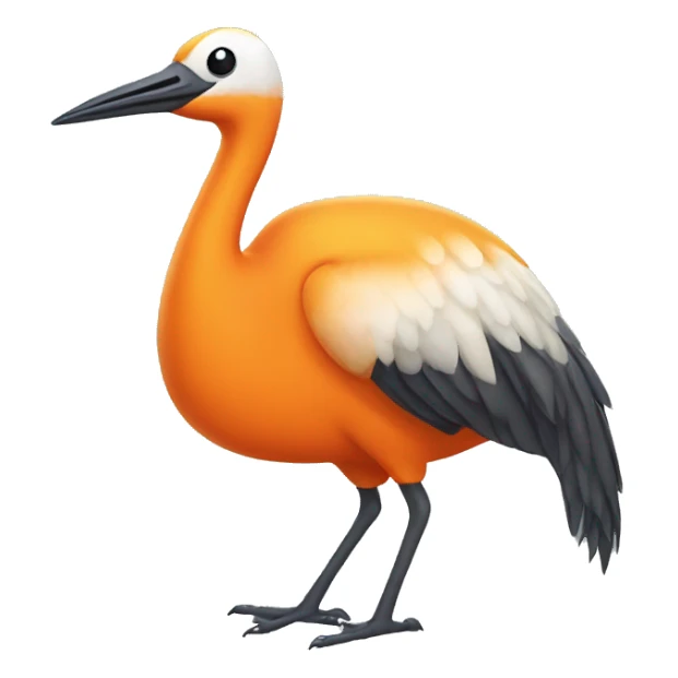 orange crane bird sticker