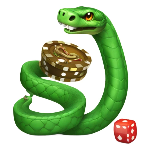 snake playing casino sticker