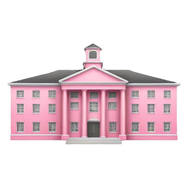 school with pink sticker