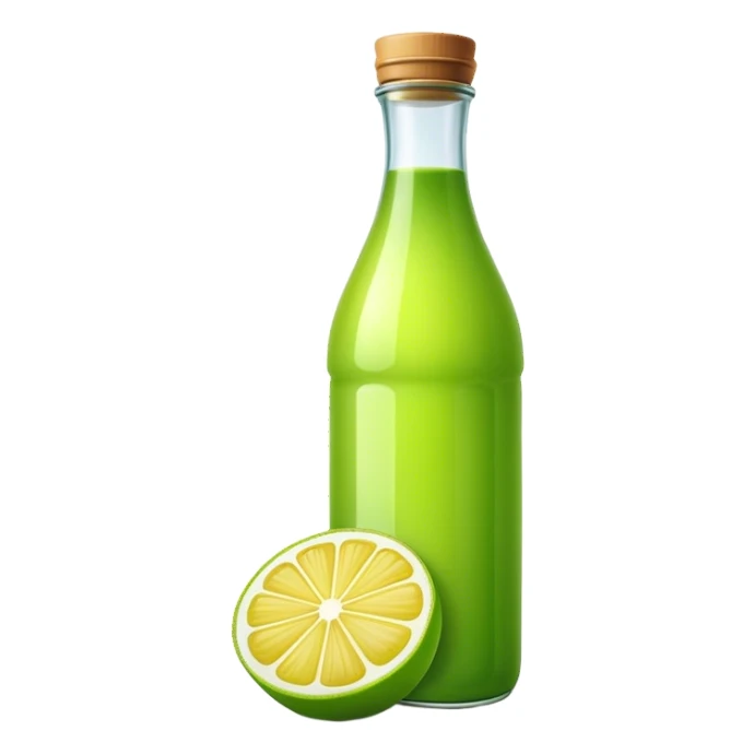 Bottle green lemon juice sticker