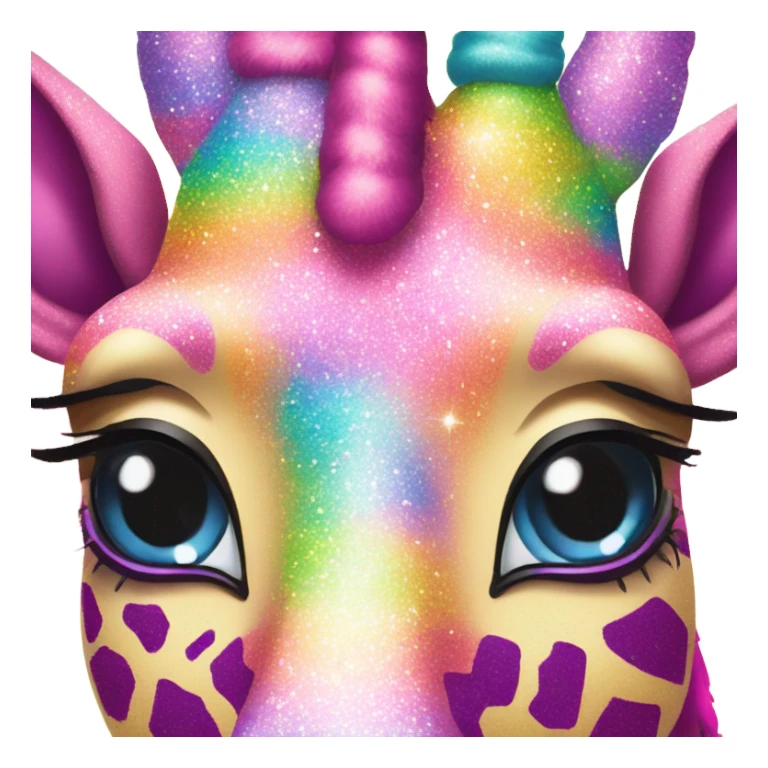 Lisa frank glitter giraffe with eyelashes sticker