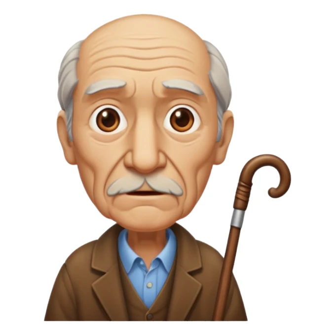 Tall brown old man with a cane  sticker