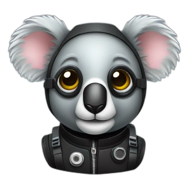 koala in black diving suit sticker