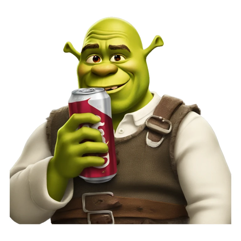 Shrek drinking DR PEPPER  sticker