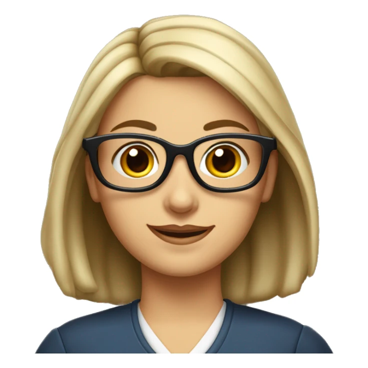 Maîtresse d’école châtain avec des lunettes  sticker