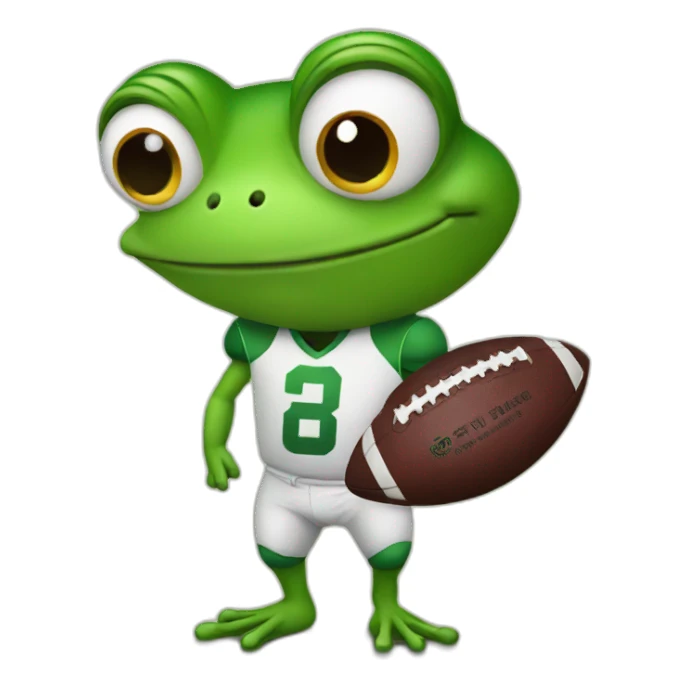 Frog holding a football sticker
