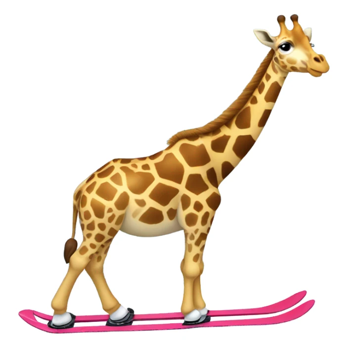 Giraffe skiing downhill sticker