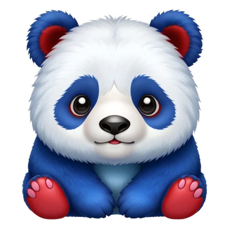 Red white and blue panda sticker