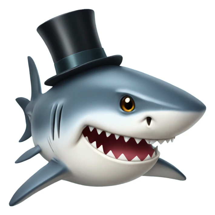 Shark with a top hat sticker