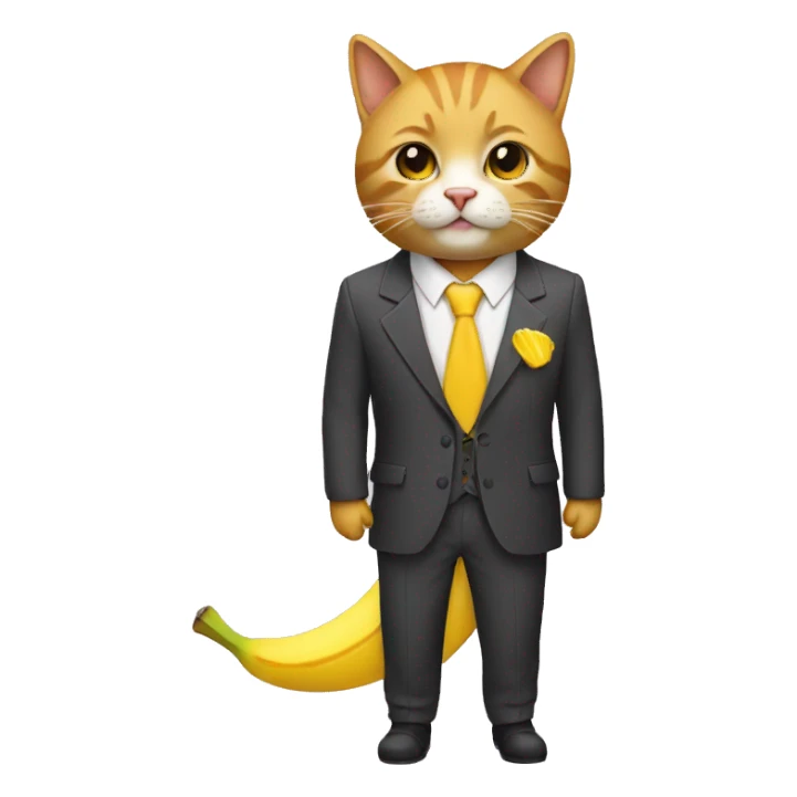 Gato, con traje de banana sticker