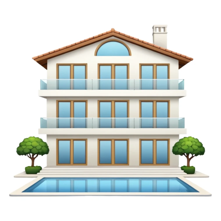 white 3 floor luxurious villa sticker