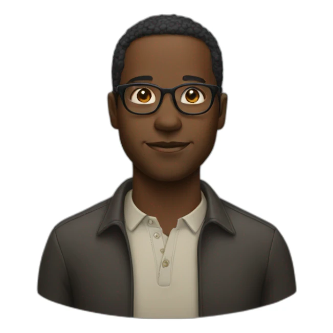 Black man with glasses sticker