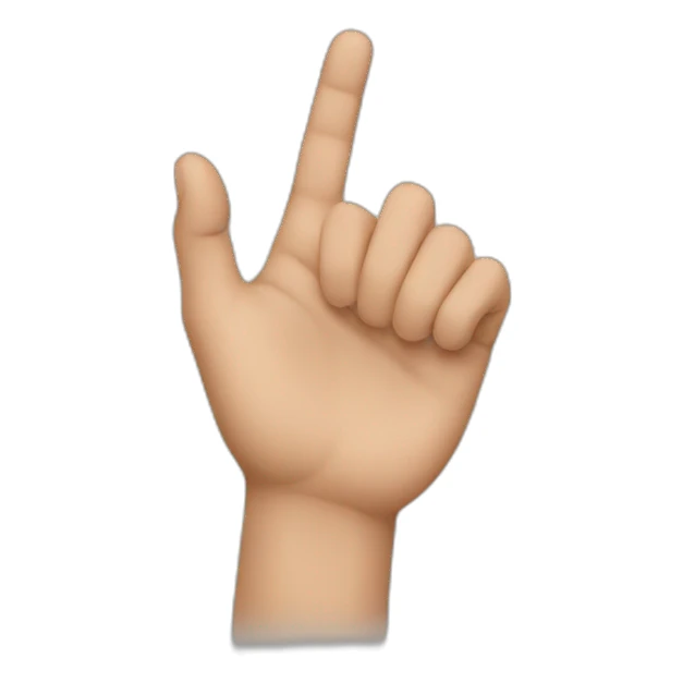 hand doing an L shape sticker