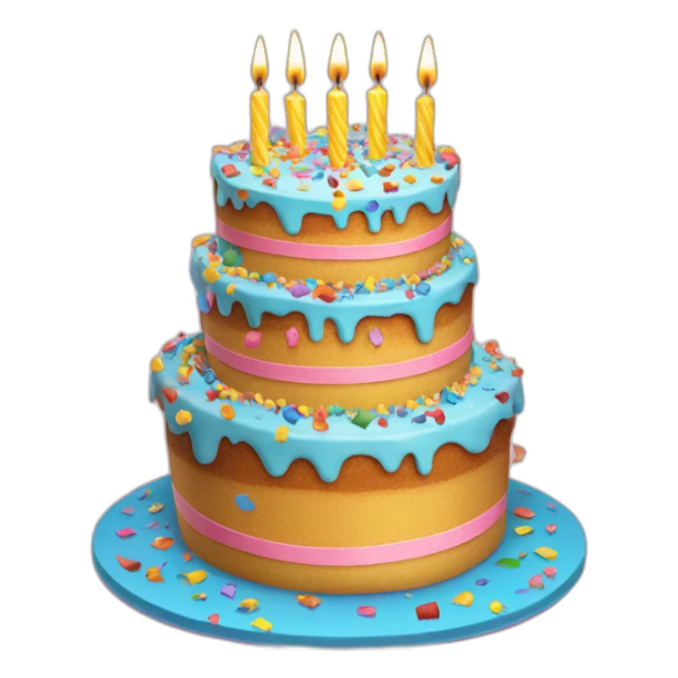 Confetti birthday cake with 21 candles on top sticker