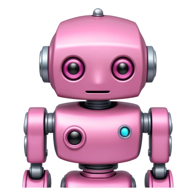 pink robot with only 1 eye sticker