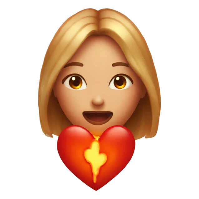 bleeding red heart shape glowing red-orange sticker