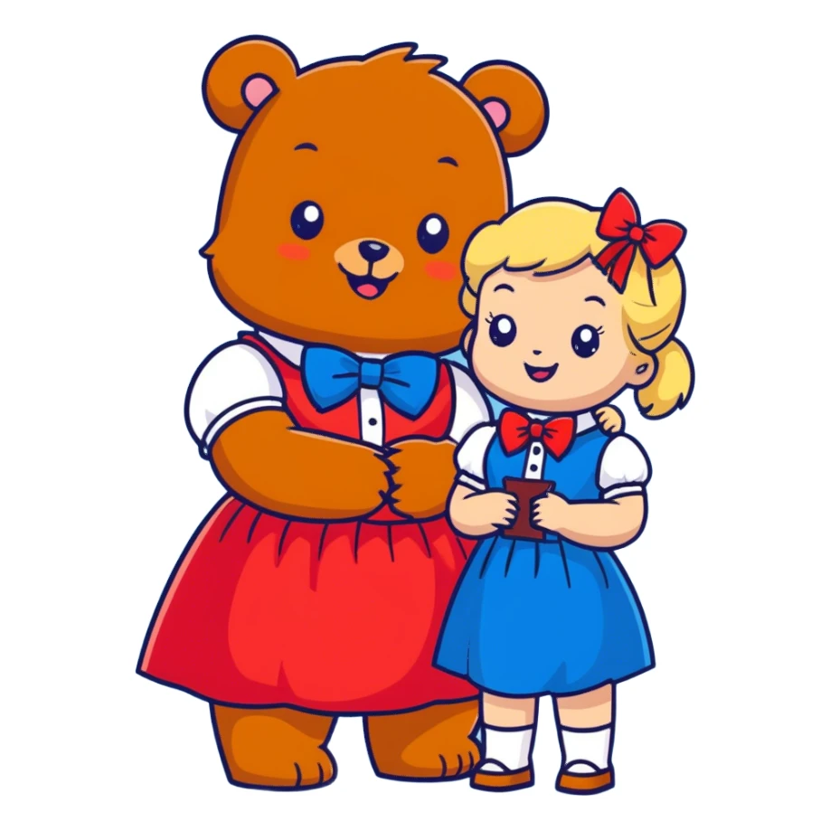 Bear and Goldilocks  sticker