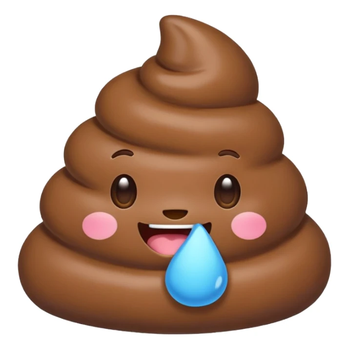 blue kawaii poop sticker