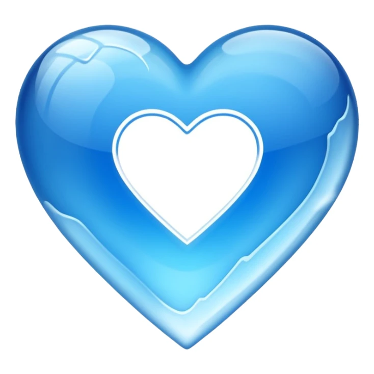 blue ice heart with logo "S" sticker