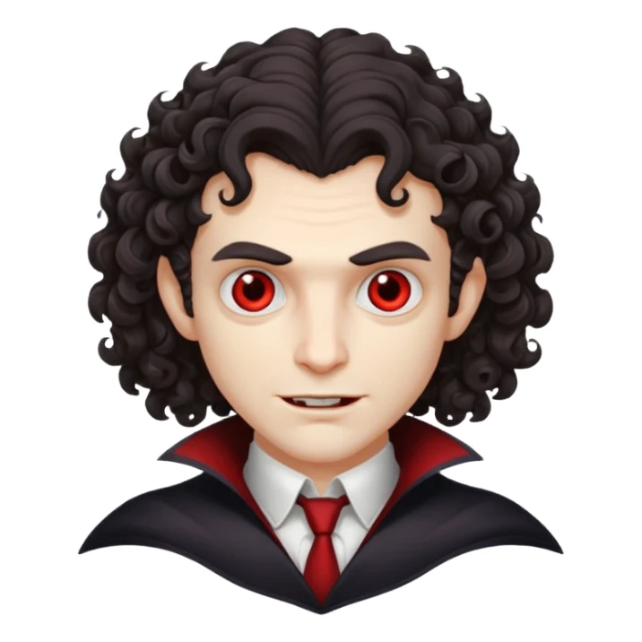 curly vampire with optical sticker