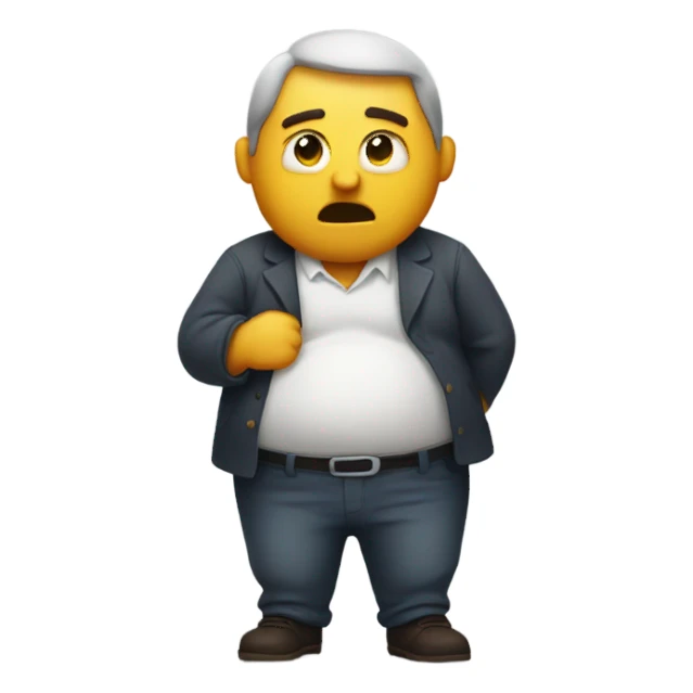 Man holding his belly with a sick face  sticker