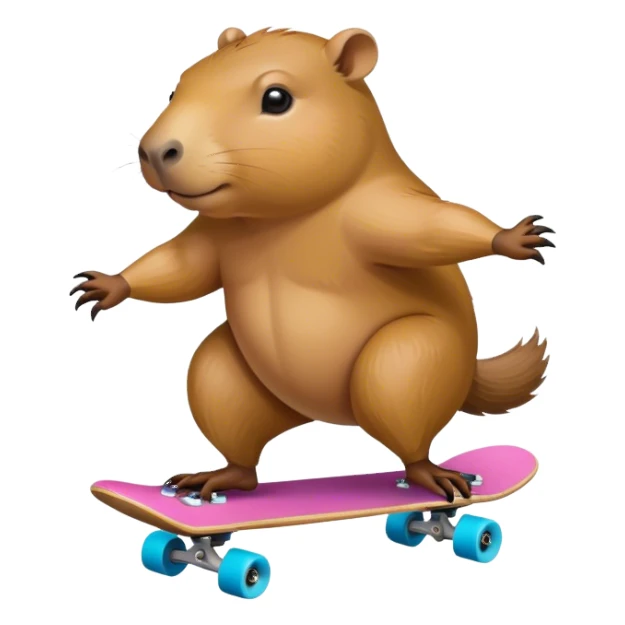 Capybara riding skateboard sticker