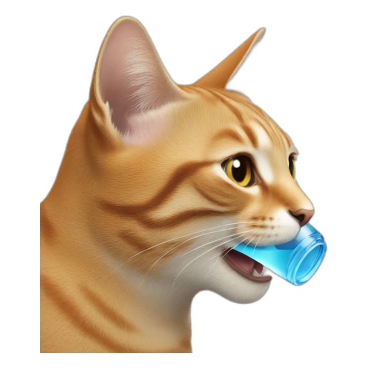 The cat drinks water sticker
