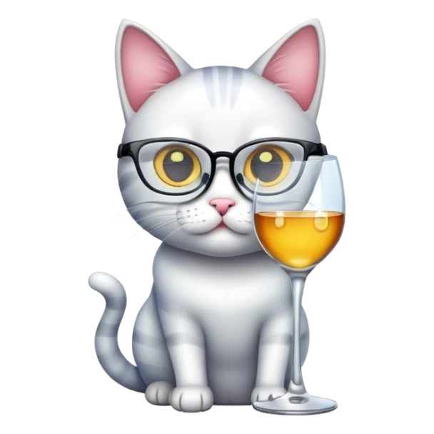 Cat with glass sticker