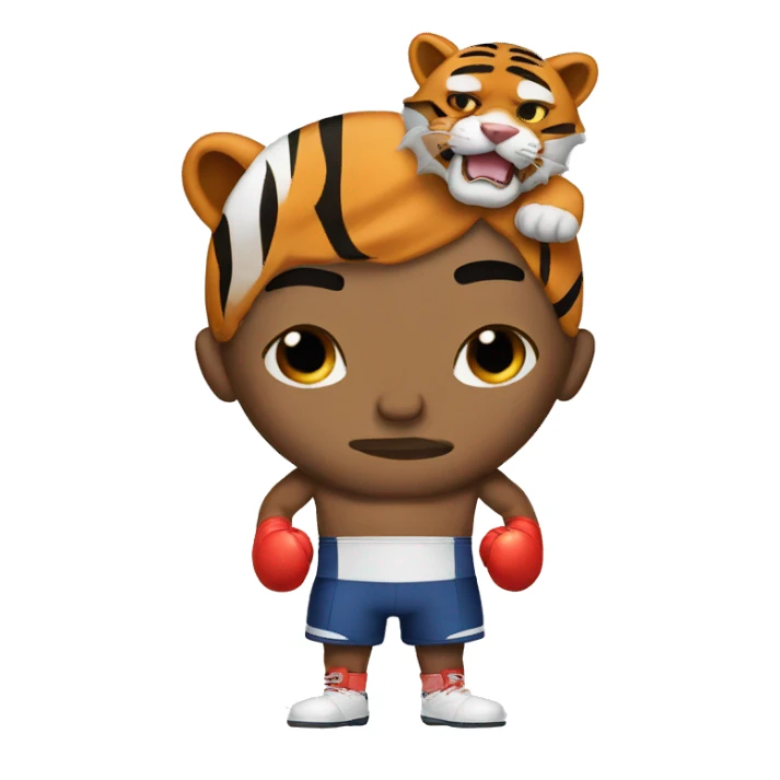 White man Boxer with tiger power  sticker