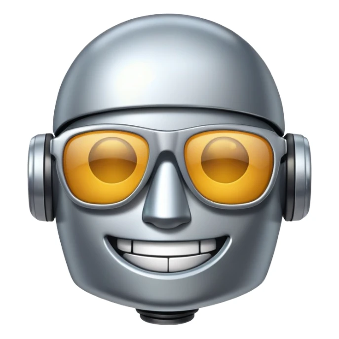 a smiling robot emoji with sunglasses sticker