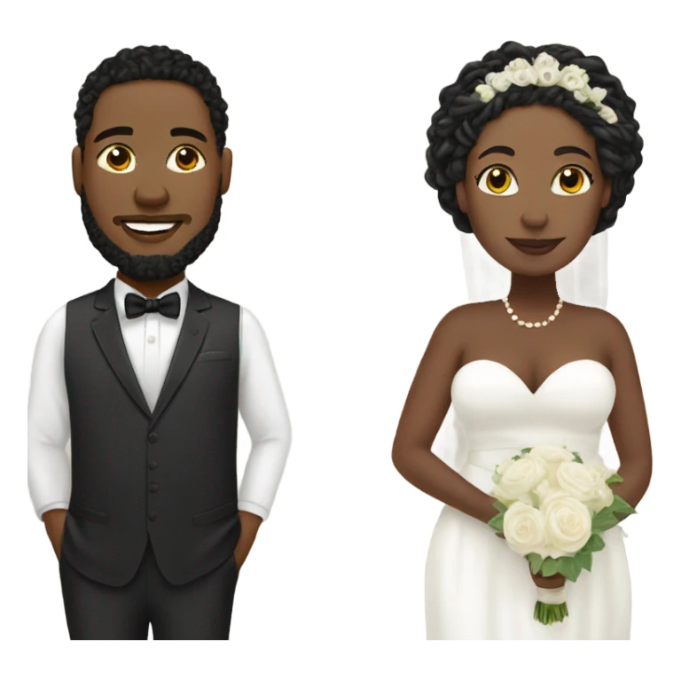Plus size couple with locs wedding pale sticker