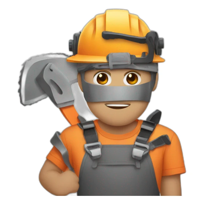 man with chainsaws for hands sticker