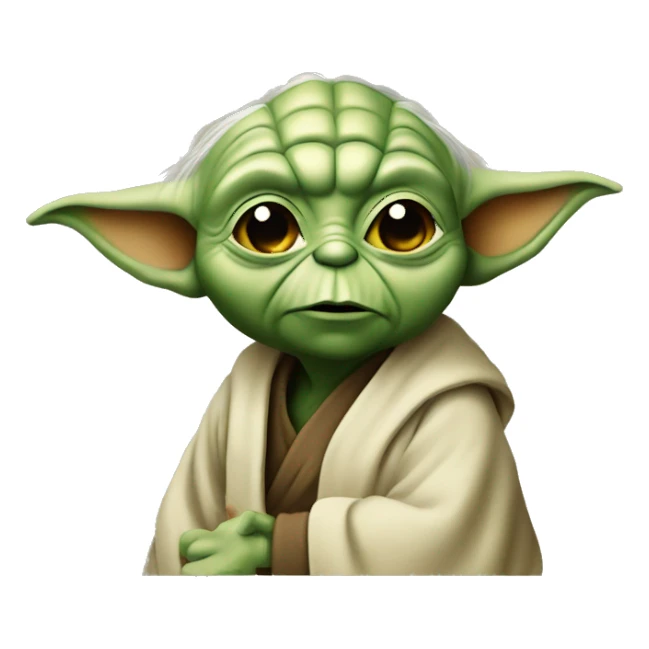 Yoda avec du poisson en main sticker