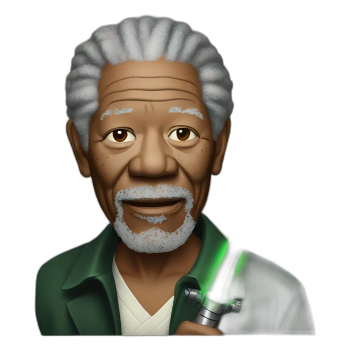 morgan freeman with green Lightsaber sticker