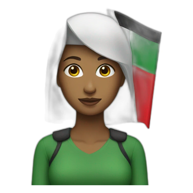 Woman with a Palestinian flag visor  sticker
