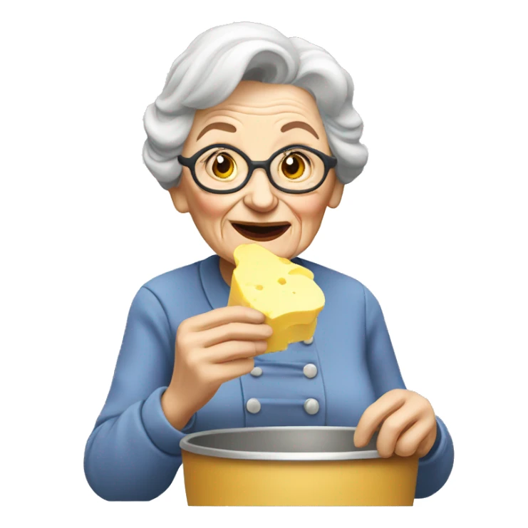 Old lady eating butter sticker