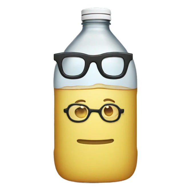 Water bottle wearing glasses sticker