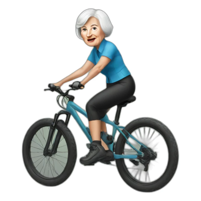 Janet Yellen riding MTB sticker
