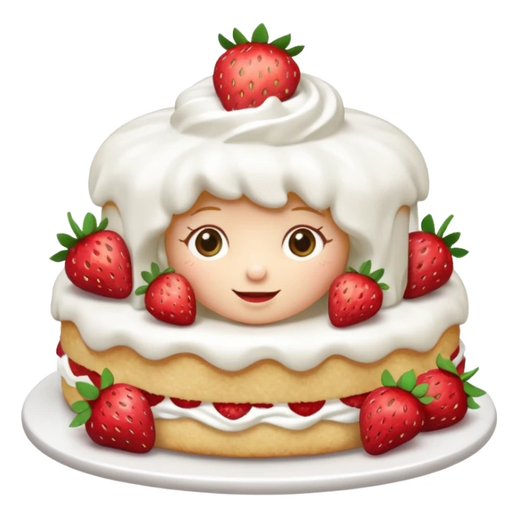 Birthday strawberry shortcake sticker